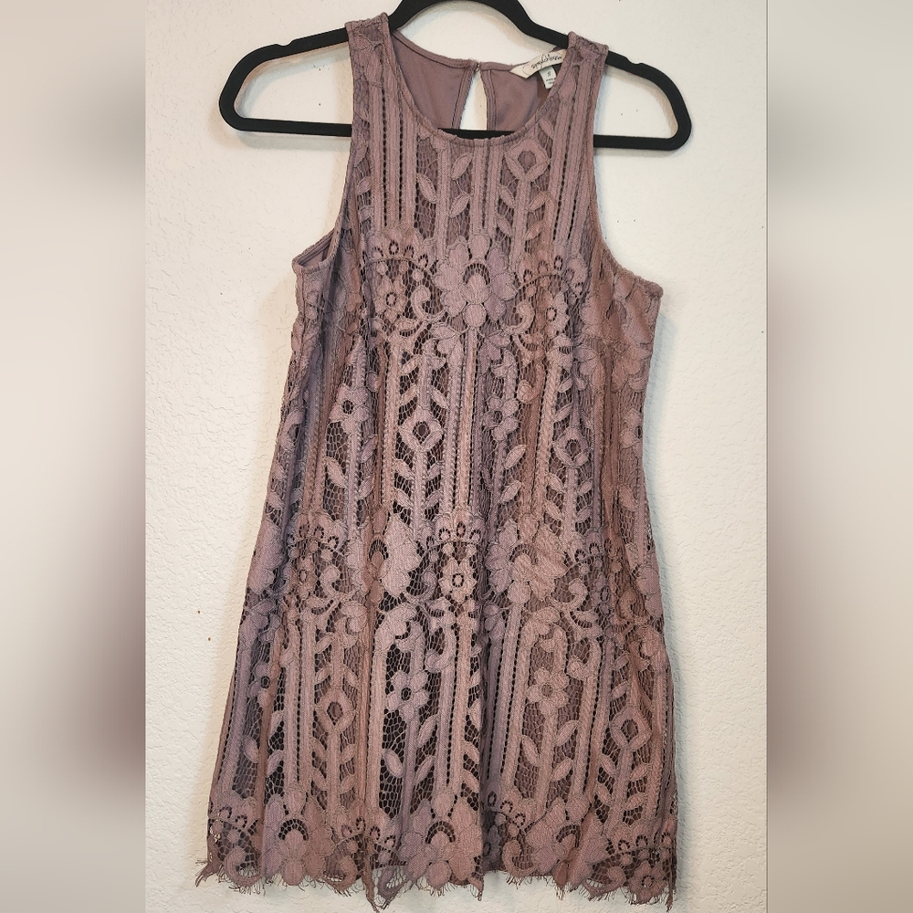 Speechless Light Purple Lace Mini Women's Dress, Size S